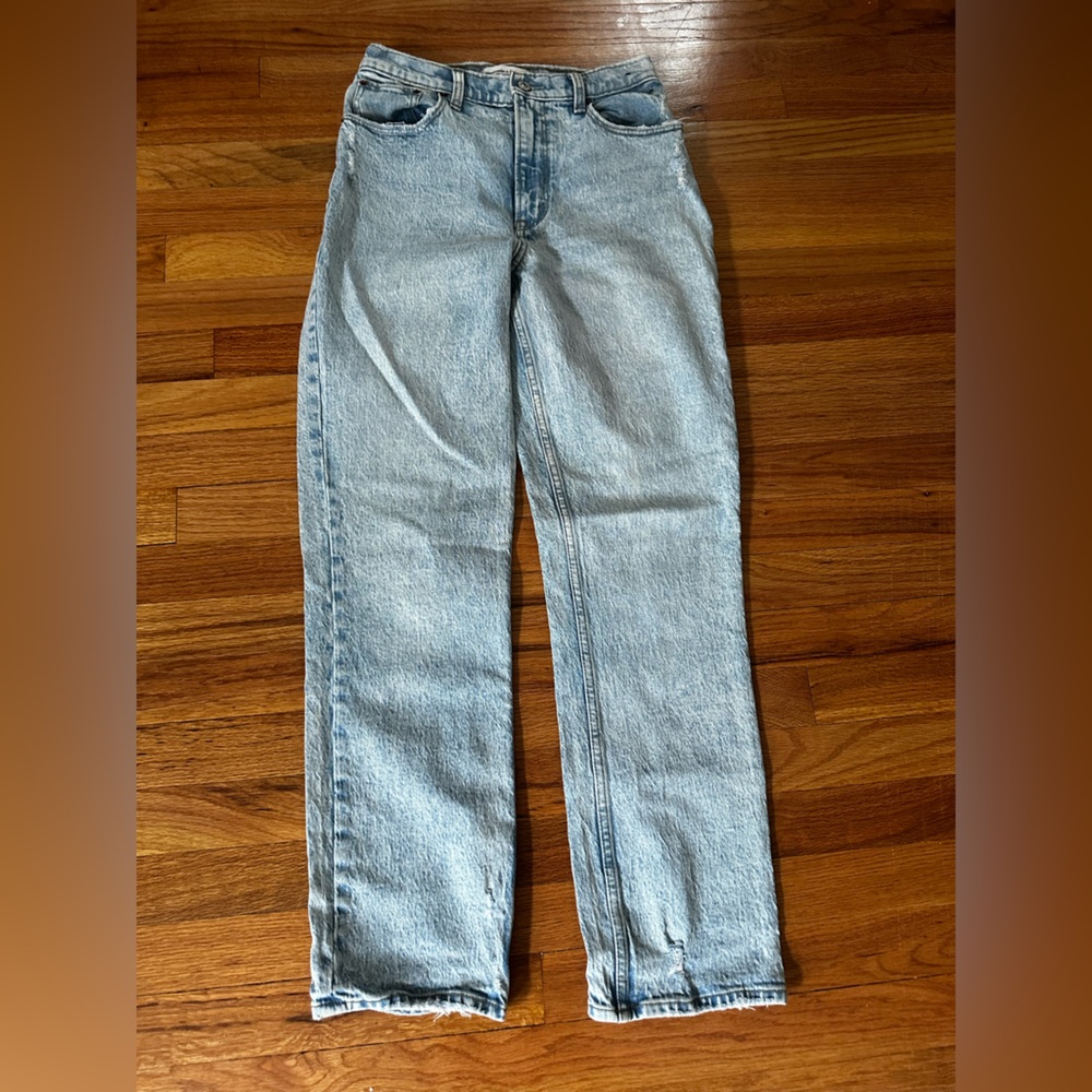 Abercrombie & Fitch Light Blue Ultra High Rise Curved Love Jeans